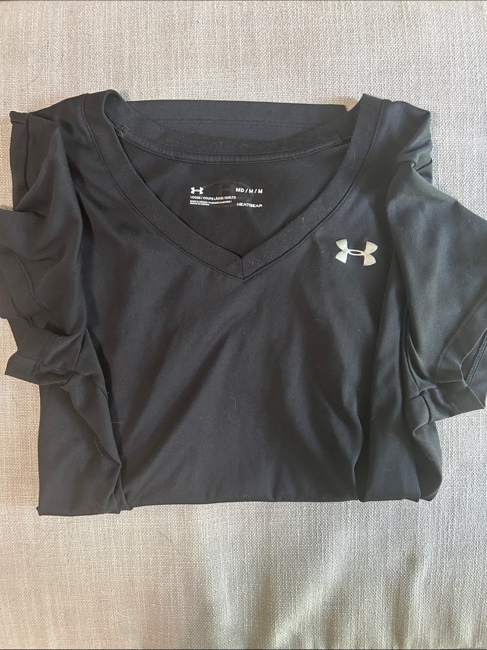 Under Armour Black V-Neck Short Sleeve Performance Tee
